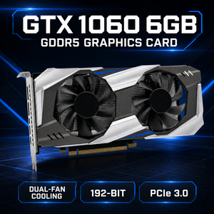 Used GTX 1060 6GB GDDR5 192Bit Dual <b>Fan</b> Gaming Graphics Card PCI 2.0 X16 for Desktop <b>Computer</b> 6GB GDDR5 VRAM on a 192 Bit Memory - Product Image 1