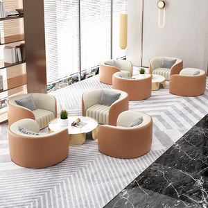 Office <b>Sofa</b> <b>Set</b> Modern Lounge Chair With Marble Table For Business Reception Comfortable High Density Sponge Seating - Product Image 3