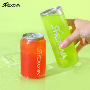 Đa Kích Thước Tùy Chỉnh Kéo-Ring Có Thể Thực Phẩm Cấp Pet Nhựa Trong Suốt Có Thể Với Nắp Nhôm Cho Nước Trái Cây Uống Trà Cà Phê - Product Image 1