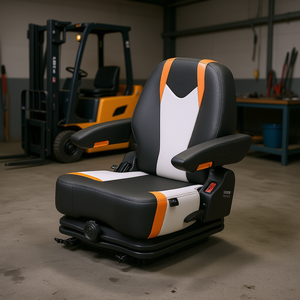 Silla Industrial Veyor Ajustable de Cuero PU para Montacargas con Reposabrazos y Cinturón de Seguridad, Diseño Universal - Product Image 2