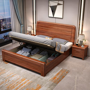 Letto Matrimoniale Moderno e Semplice in Legno Massello Spesso 1,8m, Letto Contenitore 1,5m, Letto Morbido Regolabile Durevole Eco-Friendly per Camera da Letto - Product Image 5