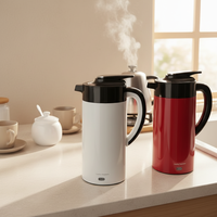Bouilloire électrique en acier inoxydable 3L 1000W Portable Ménage Arrêt automatique Fonction maintien au chaud pour la maison Voiture Hôtel Utilisation en extérieur