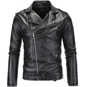 Nuovissimo Giubbotto da Uomo Autunnale Stile Moto in Ecopelle PU con Cerniera e Colletto Revers, Vestibilità Slim, Moda Sehe - Product Image 1
