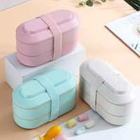 Boîte à lunch isotherme double couche, compatible micro-ondes, qualité alimentaire, trois compartiments, pour les employés de bureau et les étudiants