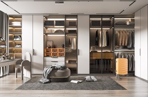 Muebles de Dormitorio y <span class=keywords><strong>Vestidor</strong></span> Abiertos Modernos y Duraderos Personalizados para Toda la Casa con Puerta de Vidrio - Product Image 4