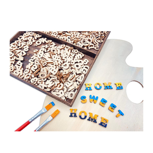 Mini lettres <span class=keywords><strong>en</strong></span> <span class=keywords><strong>bois</strong></span> et chiffres <span class=keywords><strong>en</strong></span> <span class=keywords><strong>bois</strong></span> non finis avec plateau de rangement rustique pour scrapbooking, artisanat DIY, cadeaux faits <span class=keywords><strong>maison</strong></span> - Product Image 5