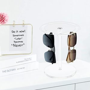 Support de présentation rotatif à 360° en acrylique transparent de style moderne, personnalisable pour l'organisation et le rangement des lunettes de soleil, fabriqué aux États-Unis - Product Image 3