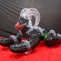 Jouet gonflable transparent en PVC en forme de chien, de mouton ou de chèvre de dessin animé à chevaucher de Hongyi