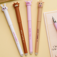 Stylo gel effaçable à séchage rapide, facile à effacer, motif animal mignon, papeterie pour étudiants, vente en gros, best-seller d'usine
