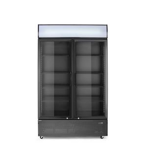 Arktic 512L Double Door Rear Bar Refrigerator Backlit Panel 220-240V/510W 1120x585x1900mm Black Commercial Kitchen Equipment - Product Image 1