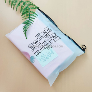 Vòng tròn màu đen vòng nhựa Frosted dây kéo túi kích thước khác nhau may đóng gói Frosted Matt các loại nhựa đóng gói quần áo túi - Product Image 5