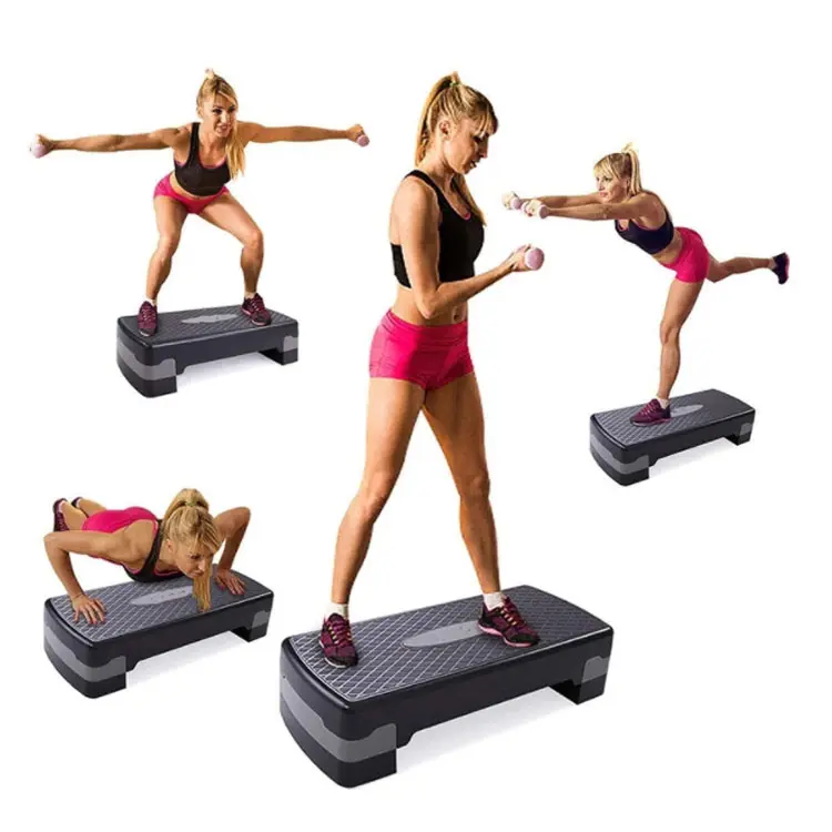 Placa de passo ajustável fitness de plástico aeróbico, passo barato para exercício com superfície antiderrapante