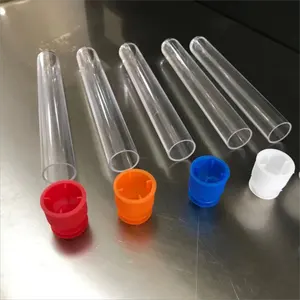 أنابيب اختبار مقاومة للحرارة بلاستيكية بأحجام مختلفة كأدوات اختبار طبية ومواد تُستهلك في المختبرات