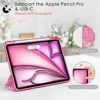Coque pour nouvel iPad Air 11 pouces (M3/M2, 2025-2024) et 5ème/4ème génération 10.9 pouces (2020-2022) avec porte-crayon, coque arrière en TPU souple