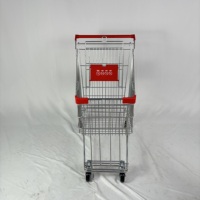 Carrito de Compras Estilo Asiático con Estructura de Espiga, Carrito de Supermercado de Alta Capacidad con Ruedas