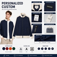 Veste zippée unisexe personnalisable avec logo, col montant, sweat-shirt color block, veste de survêtement vierge pour impression, tenue d'équipe, OEM en gros