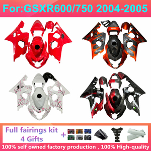 NOUVEAU Kit de carénage complet ABS pour moto compatible avec GSXR600 GSXR750 Gsx600r Gsx750r <span class=keywords><strong>GSXR</strong></span> 600 <span class=keywords><strong>750</strong></span> 2004 <span class=keywords><strong>2005</strong></span> 04 05 K4 Kits de carénages Zxmt - Product Image 6