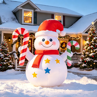 Langlebige Schneemann-Mädchen-Ohrenschützer mit Schleife, Aufblasbare Weihnachtsdekoration aus Oxford-Stoff für Innenräume, Heimpartys und Veranstaltungsdekoration