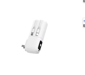 Banco de energía de enchufe de CA plegable de carga rápida 3 en 1, 22,5 W, 10000mAh, pantalla Digital LED, adaptador de pared de viaje, Powerbank, Cables integrados - Product Image 6