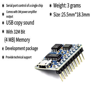 โมดูลเครื่องเล่นเสียง MP3 แบบดาวน์โหลดได้ผ่าน USB รุ่น JQ8400-FL-4M พร้อมแอมพลิฟายเออร์ 3W ชิป IC แบบอนุกรมเส้นเดียวสำหรับระบบเสียง - Product Image 5
