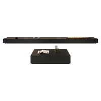 Mueble de TV Moderno y Minimalista Santopova con Luz LED y Chimenea, Centro de Entretenimiento de Lujo para Sala de Estar
