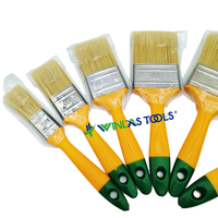 Pinceau à peinture murale WINLASTOOLS de haute qualité, personnalisable, avec manche en plastique jaune et poils naturels, garantie 3 ans pour le bricolage et l'industrie