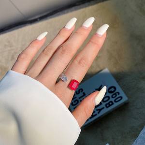 Dylam 5A Zirkonia Verstellbare 925 Sterling Silber Ringe Smaragd Roter Edelstein <span class=keywords><strong>Ring</strong></span> Schmuck Echte CZ Kubische Zirkonia Grüner Stein Damen - Product Image 6