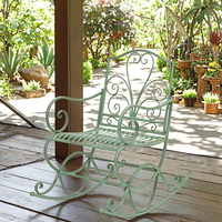 Banc de patio en métal vert antique, durable, fait à la main, design traditionnel, mobilier de jardin décoratif pour la maison, vente en gros pour adultes