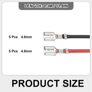 Đôi đầu nữ Spade uốn thiết bị đầu cuối với cách điện Tay áo 4.8 nữ Spade nhanh chóng kết nối loại Kit với 30cm dây - Product Image 2