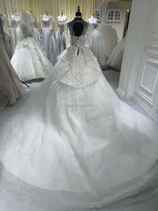 S2673N 2026 Nuevo Vestido de Novia de Lujo con Cola Larga, Estilo Princesa, Manga Larga, con Cuentas, de Alta Calidad - Product Image 6