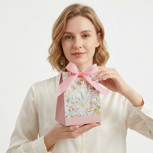 Customize Promotional Business Gifts Recyclable Foldable Coated Paper Bags for Wedding Favors Candy <b>Box</b> Birthday Party Food - Product Image 5
