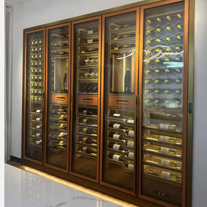 Star Products Mirror-finished Wine <b>Cabinet</b> Stainless-steel Cooling Rack Cellar Humidity Control <b>Tall</b> Wine <b>Cabinet</b> - Product Image 2