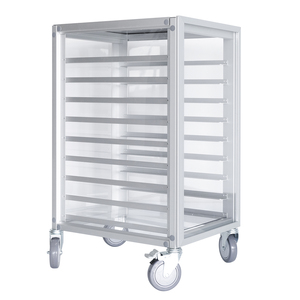 9단 1000x650x470mm 알루미늄 밀폐형 베이커리 랙 트롤리 트레이용 빵 냉각 랙 - Product Image 6