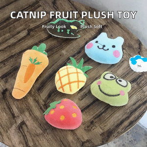 لعبة قطيفة للقطط على شكل فاكهة، لعبة نعناع للقطط الصغيرة مع رائحة، لعبة مضغ بالنعناع للقطط، لعبة تفاعلية لتنظيف الأسنان، مستلزمات للحيوانات الأليفة - Product Image 2