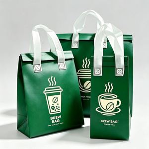 Wholesale Customized Insulated Food Delivery Bags Personalized Non Woven Pouch for Coffee Shop Takeaway Waterproof Drink <b>Carrier</b> - Product Image 2