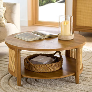 Mesa de té redonda de ratán creativa y elegante, estilo japonés, mesa de centro pequeña para el suelo, decoración versátil para el salón - Product Image 1