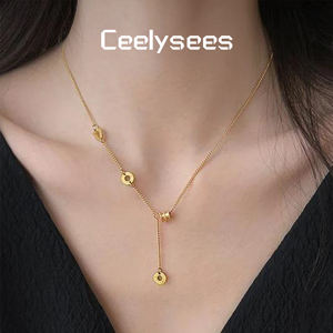 قلادة فرنسية فاخرة كلاسيكية رفيعة للنساء، سلسلة تيتانيوم أنيقة وعصرية، هدية راقية للترقوة - Product Image 5