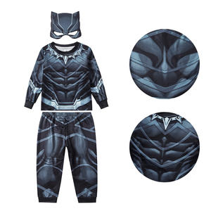 En stock, <span class=keywords><strong>costume</strong></span> de Noël pour tout-petit, panthère noire, ensemble avec pantalon, manches longues et masque pour les rassemblements de super-héros - Product Image 3