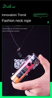 Mini lampe torche LED multifonctionnelle étanche rechargeable, briquet électrique numérique unique pour camping avec porte-clés et chargement USB