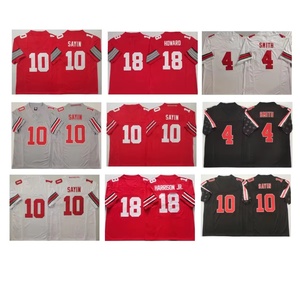 2025 Collège Football Américain Ohio State10 # SAYIM 18 # HOWARD 2 # DOWNS 4 # SMITH 33 # SAWYER 1 # JUDKINS 7 # STROUD Maillots Cousus - Product Image 1