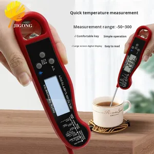 مقياس حرارة رقمي للشواء وطهي اللحوم مقاوم للماء مع مجس قابل للطي ونطاق واسع لدرجات الحرارة (-50 درجة مئوية إلى 300 درجة مئوية) - Product Image 2