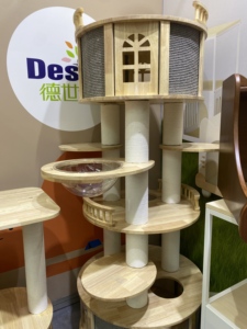 Toptan Modern lüks masif ağaç kedi ağacı kulesi kapalı kedi evi tırmanma mobilya büyük ahşap Pet mobilya kediler karton için - Product Image 1