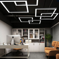 Éclairage linéaire commercial RGB LED Lustre Design personnalisé Bureau Gym Plafond Rectangle Suspension