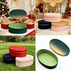 <span class=keywords><strong>Coffret</strong></span> cadeau ovale de qualité supérieure |   Emballage en papier rigide de couleur dégradée pour les desserts de fête et les friandises <span class=keywords><strong>gourmandes</strong></span> - Product Image 1