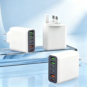 อะแดปเตอร์ชาร์จไฟแบบ USB-C 65W รองรับ PD ชาร์จเร็ว หัวปลั๊กแบบ EU 3 พอร์ต Type C วัสดุ PC ป้องกันกระแสเกิน 6 in 1 - Product Image 6