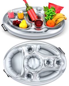 Bar flottant gonflable pour piscine de 29 pouces avec porte-gobelets et plateau porte-aliments - Product Image 3