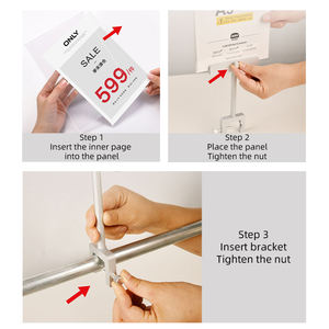 Дисплейная доска для магазина одежды со скидкой и рекламой акриловый ценник бумажный материал с металлическим зажимом для рекламы - Product Image 3