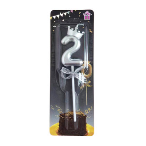 Nuevas Velas de Cumpleaños con Forma de Corona y Lazo Dorado Brillante, Número Digital del 0 al 9, Personalizadas, Extra Altas, de 20 cm, con Diseño de Sirena Brillante - Product Image 4