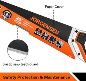 Sierra de mano profesional JORGENSEN de 20 pulgadas con revestimiento negro para cortar, recortar, jardinería, carpintería, paneles de yeso y tuberías de plástico - Product Image 3