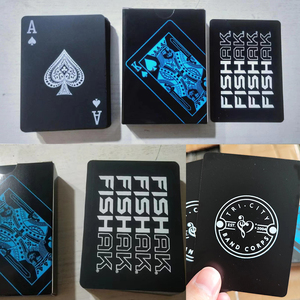 Cartes à jouer de haute qualité pour casino, cartes de poker <span class=keywords><strong>en</strong></span> plastique noir diamant, cartes à jouer dorées royales de luxe, Jogo De Baralho, Pokerkarte - Product Image 2